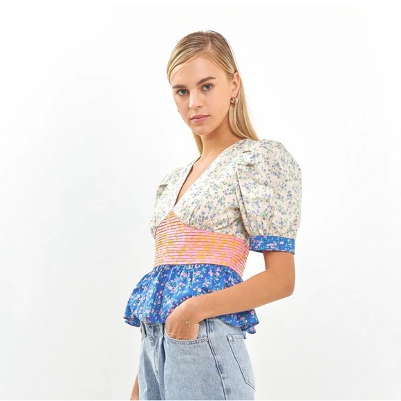 BNWT English Factory mixed media top - Picture 3 of 6